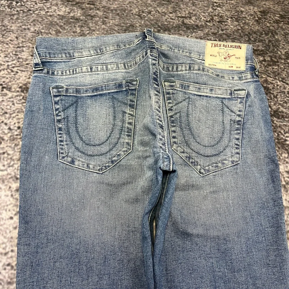 True Religion Rocco Relaxed Skinny Jeans Mens 36x34 Blue Stitch Logo Hip-Hop